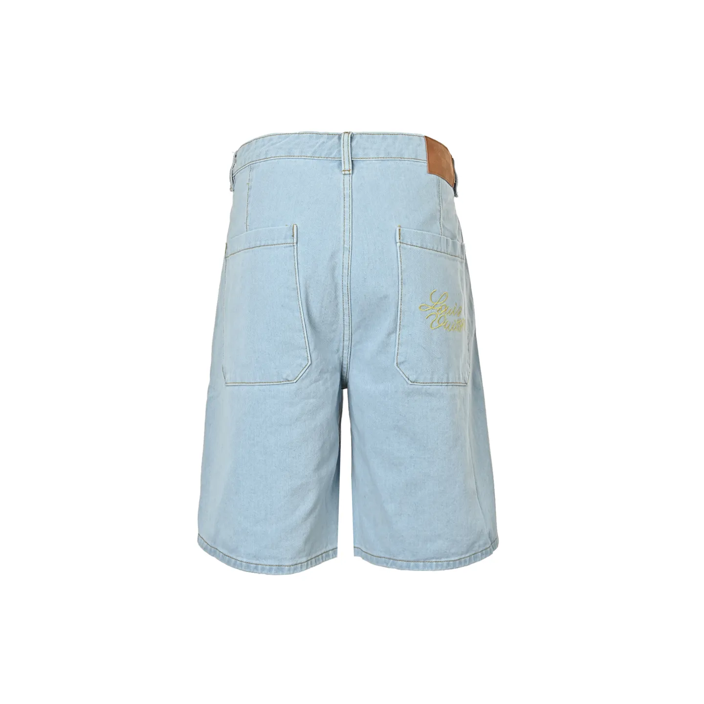 Louis Vuitton/Louis Vuitton logo embroidered rivet five-point denim shorts